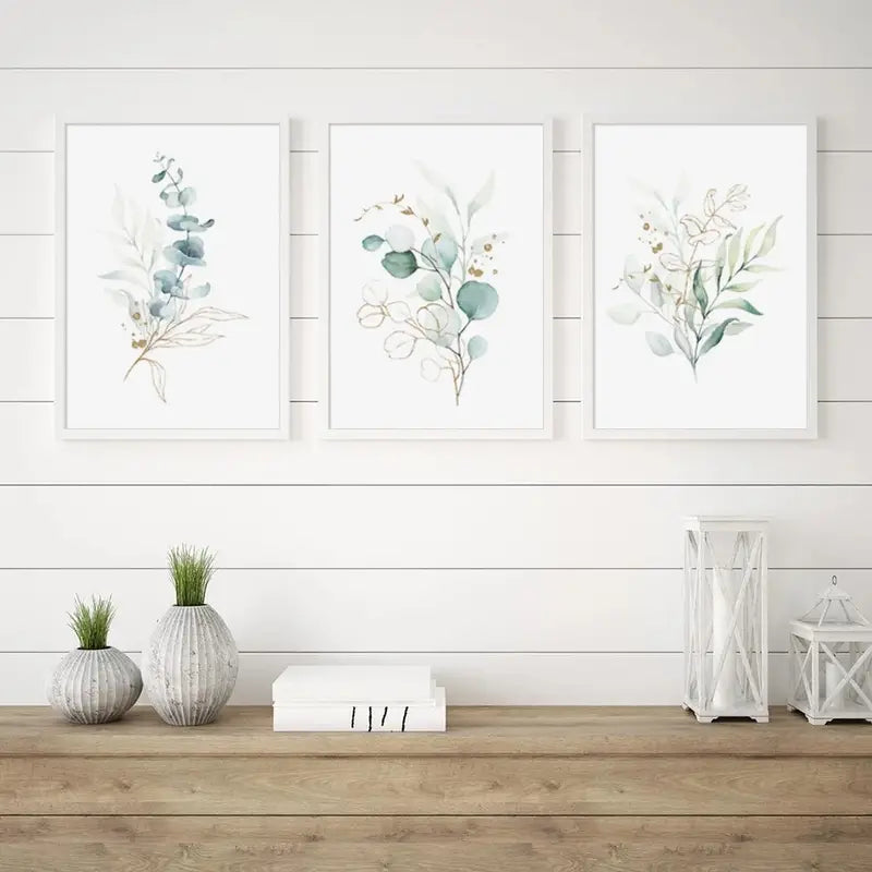 3pcs Floral Leaf Canvas Wall Art for Home Decor