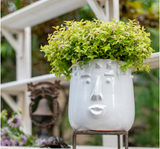 Handcrafted Ceramic Face Vase and Planter