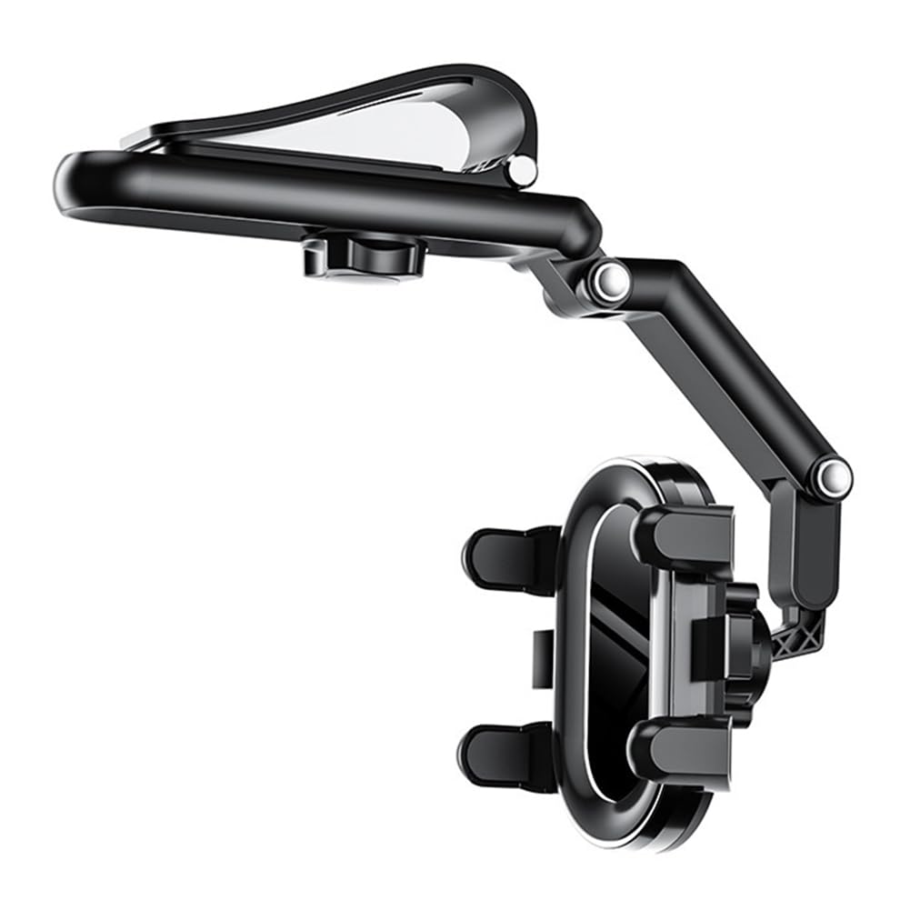 Hecotrax Car Phone Holder Mount Phone Mount for Car Sun Visor Multi-Directional Dual 360 Degree Adjustable Rotation Multi Functional Universal Fixed Bracket(Black)
