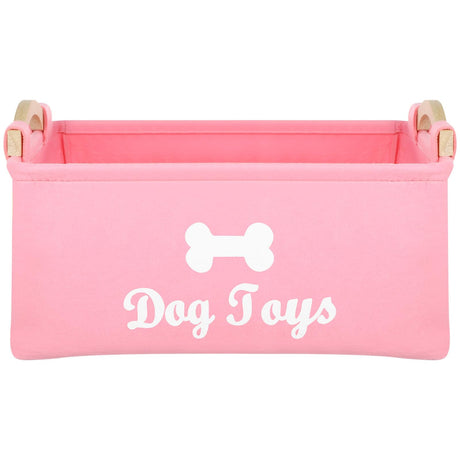 OATIPHO Dog Toy Basket Dog Toy Storage Bins with Handle Foldable Square Dog Toy Box Felt Dog Toy Storage Chest Organizer for Pet Toys Blankets 15"x7"x10"