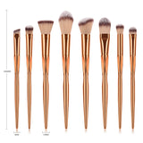 8-Piece Makeup Brush Set in Rose Gold Heart Shape