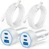 Car Charger for iPhone 16/16 Pro Max 2Pack 67W 3-Port Fast USB C Car Charger Adapter with 3FT USB C to C Cable for iPhone 16/16 Plus/16 Pro/16 Pro Max/15/15 Pro Max iPad Pro/Air/Mini Pixel 9