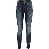 Desigual Jean bleu fleuri - Femme 