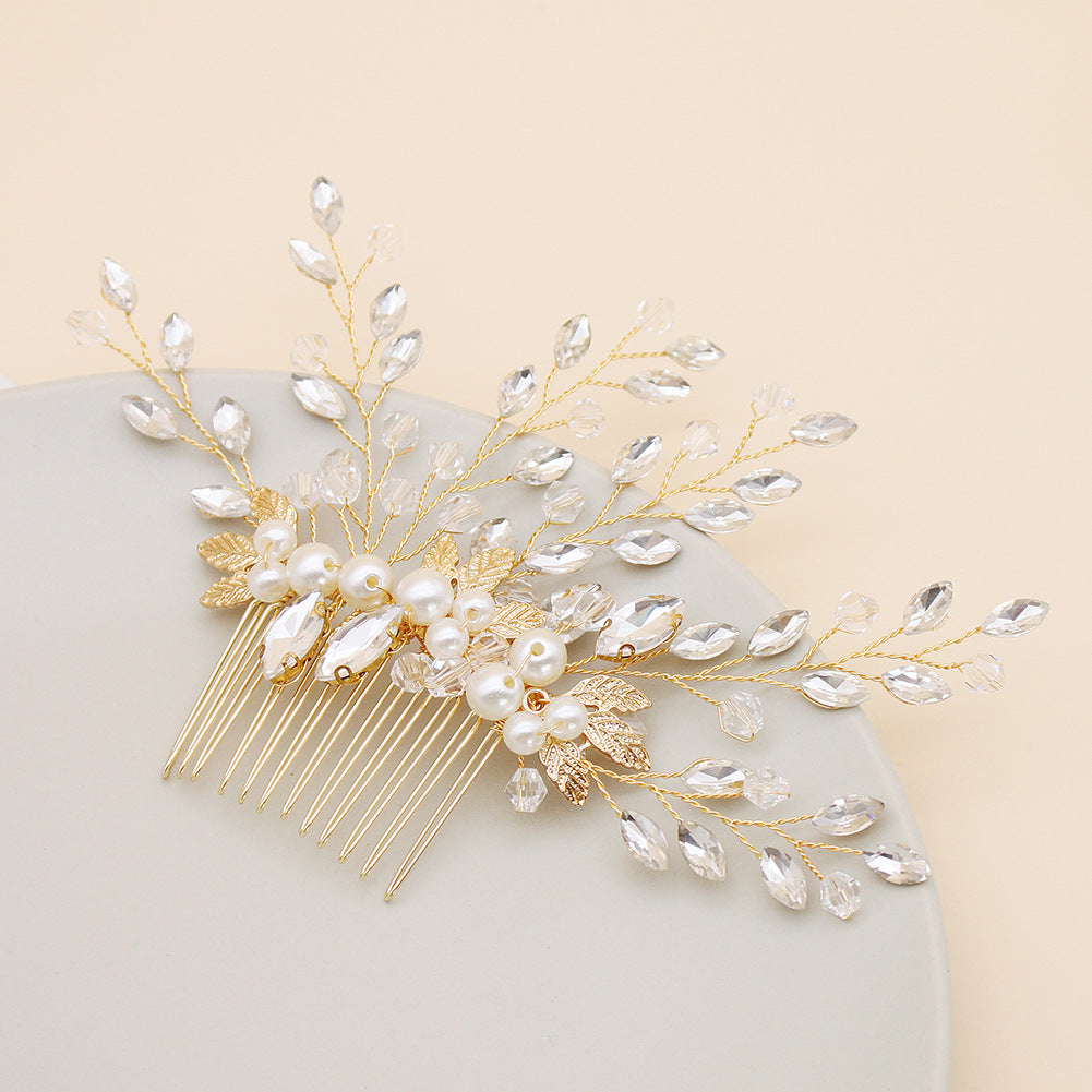 Handmade Pearl Hair Accessory with Sparkling Rhinestones