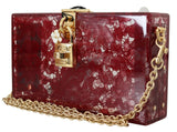 Dolce &amp; Gabbana Pochette à bandoulière en dentelle en plexiglas rouge foncé