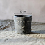 African Element Vintage Black Ceramic Planter Vase