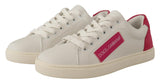 Dolce & Gabbana Elegant White Leather Low-Top Sneakers