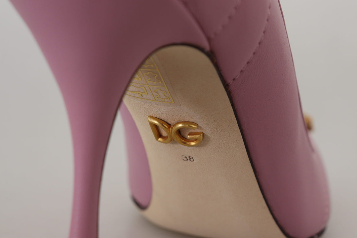 Dolce & Gabbana Devotion Leather Heels in Pink