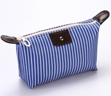 Striped Waterproof Makeup Bag for Travel and Storage
