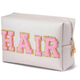 Duedusto Preppy Travel Makeup Bag Organizer Cute Cosmetic Toiletry Bag for Women Teen Girl Makeup Pouch Bridesmaid Gifts Birthday Gift Teacher Gift Graduation Gift Monogrammed Gifts for Women