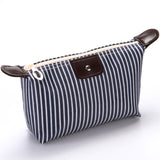 Portable Foldable Striped Waterproof Cosmetic Bag