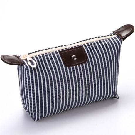 Portable Foldable Striped Waterproof Cosmetic Bag