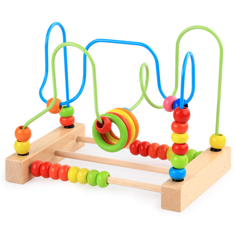 Wooden Beech Winding Beads Educational Toy for Kids
