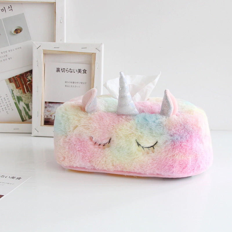 Unicorn Tissue Box Cover - Pink Plush Home Decor