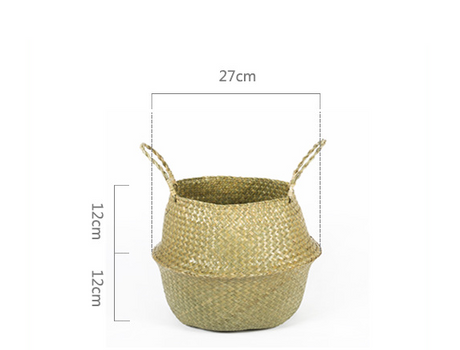 Foldable Natural Sea Grass Storage Basket for Home