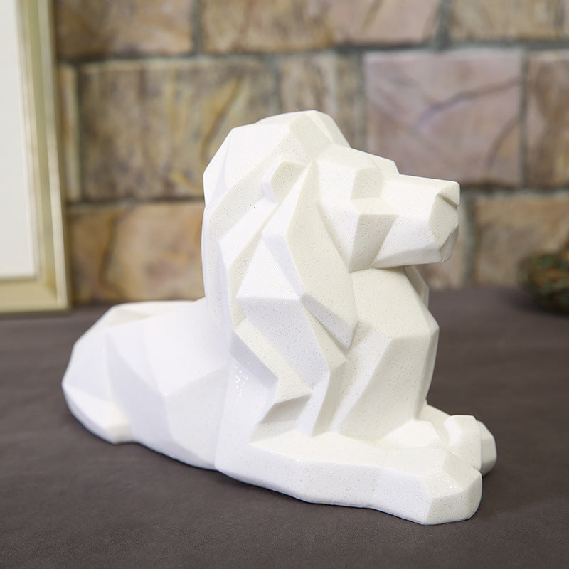 Nordic Resin Lion Figurine for Home and Office Decor