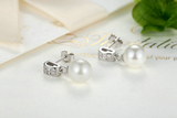 Shell Pearl Earrings, Elegant Jewelry Accessory