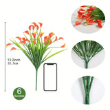 6pcs Artificial Lily Faux Flowers for Home Decor