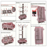 Portable Wardrobe Storage Organizer with Hanging Rods