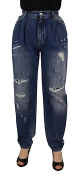 Dolce & Gabbana High Waist Skinny Denim Jeans - Chic Blue Washed