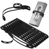Nearockle Latest Double-Sided Silicone Cable Ties 12Pcs Reusable Cord Organizer for Bundling Phone Charger and USB Cable Multifunctional Organizer for Travel Home (Black)
