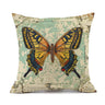 Retro Butterfly Linen Pillowcase for Home & Office (1pc)