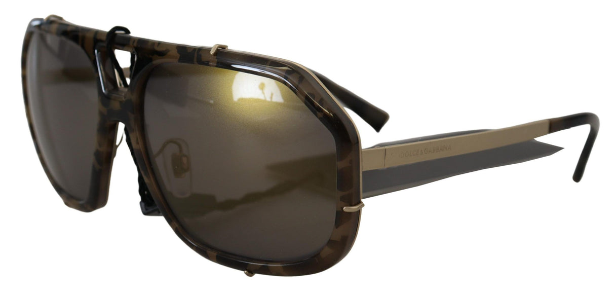 Dolce & Gabbana Chic Aviator Mirrored Brown Sunglasses