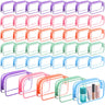 Sanwuta 100 Pcs Clear Makeup Bags Bulk Tsa Approved Toiletry Bag for Travel Transparent Cosmetic Bag PVC Waterproof Travel Small Pouches with Zipper for Men and Women(Bright Color)