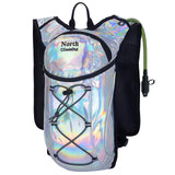 NorthClimbOtd Reflective Water Hydration Backpack Hiking Hydration Backpack Hydration Bag with 2L Water Bladder High Flow Bite Valve for Running Biking Climbing Festival Rave for Men Women