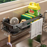 Wall-Mounted Kitchen Storage Rack with Drain Basket