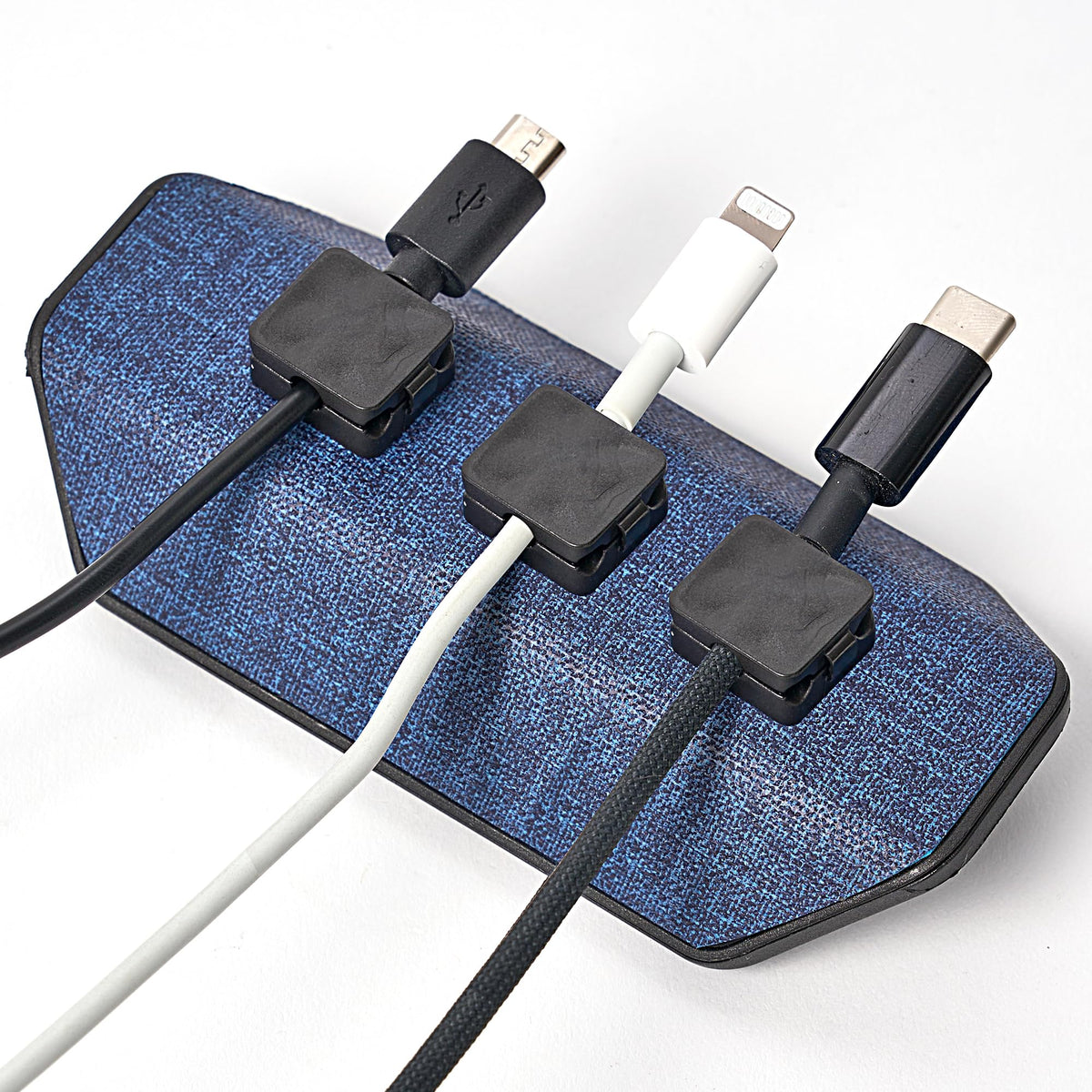 Chargeworx Magnetic Cord Holder 3 Magnetic Cable Clips Included Cable Management Desk Organizer Strong Magnet Office Desk Accessories Cable Organizer Wire Management Computer Accessories (Navy)