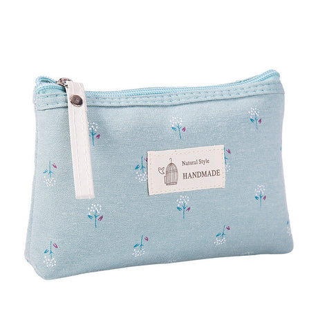 Japan Style Floral Canvas Cosmetic Bag for Women
