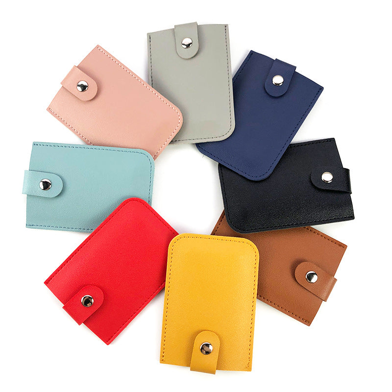Thick PU Leather Card Holder with Custom Logo, Large Capacity