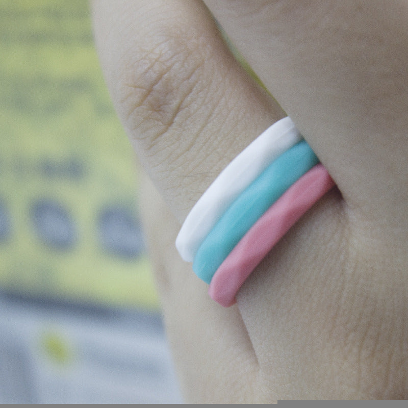 Geometric 3mm Silicone Ring for Outdoor Sports
