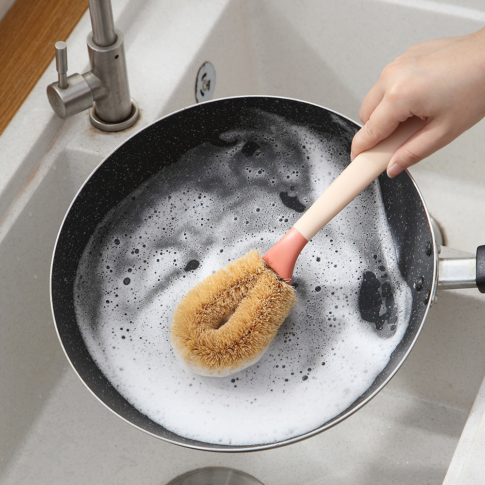 Durable Long Handle Pot Brush for Cleaning Pans