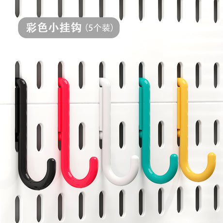Wall-Mounted Storage Rack with Hooks for Home Use