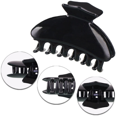 Shiny Spray Hair Clip, Black Shell Ponytail Holder