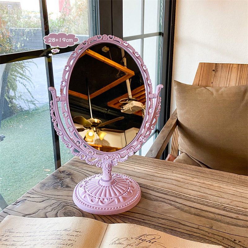 European Retro Double-Sided Desktop Makeup Mirror