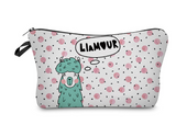 3D Digital Print Llama Cosmetic Bag and Organizer