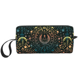 JKJOJIA Magical Astrology Moon Star Makeup Bag Organizer Small Cosmetic Bags Portable Travel Toiletry Bag With Handle Simple Accessories Storage Zipper Pouch For Women Girl