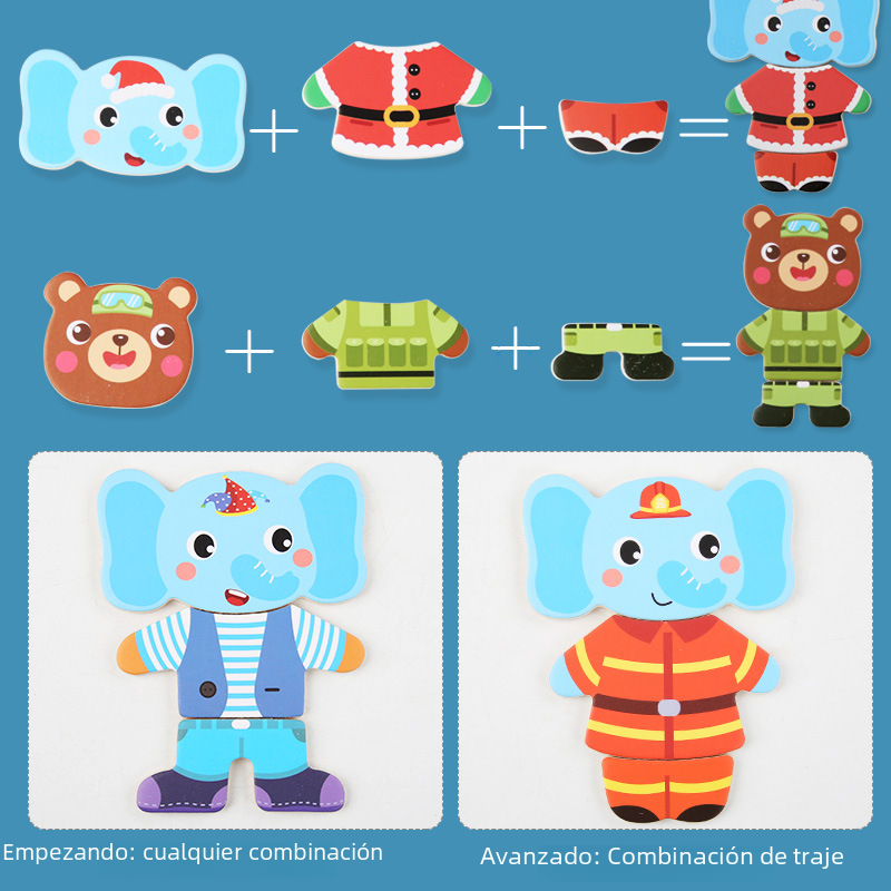 Magnetic Animal Dress-Up Puzzle for Kids Educational Toy