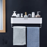 Wall-Mounted Bathroom Storage Rack Without Drilling