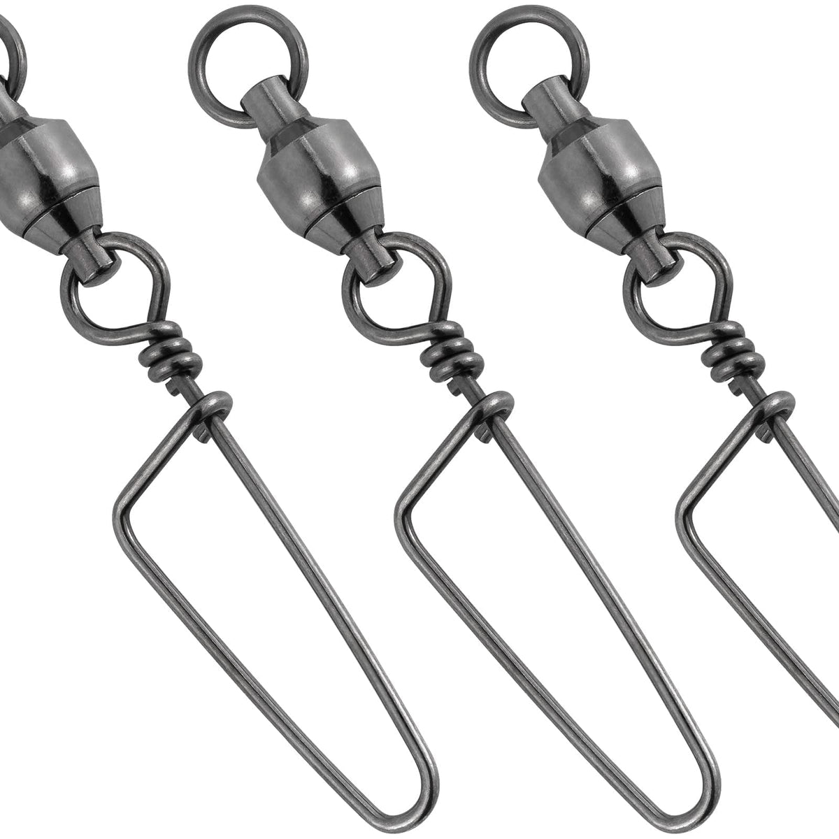 Dr.Fish 50 Pack Ball Bearing Snap Swivels Fishing Tackle Coastlock Fishing Snap Swivel Saltwater Fishing Swivels Stainless Steel Rust Resistant Freshwater Fishing Gear Accessories 26LB