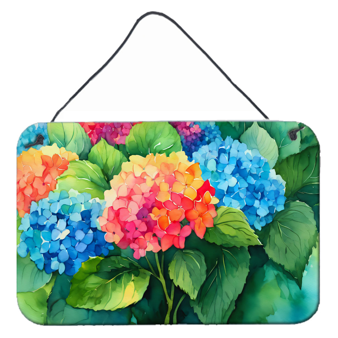 Hydrangeas in Watercolor Wall or Door Hanging Prints