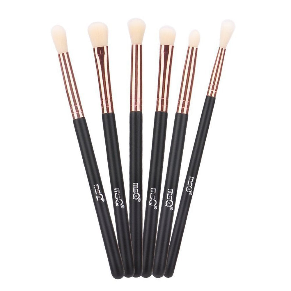 MSQ Eye Brush Set Rose Gold 6pcs Eyeshadow Set Eyebrow Brush Makeup Brushes Eyeliner Brush for Eyeshadow Eyebrow Eyeliner Blending Concealer Best for Gifts