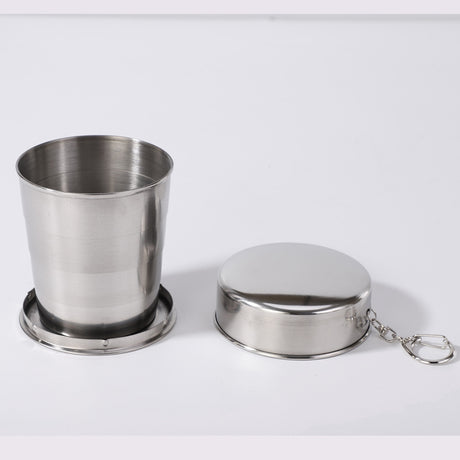 Stainless Steel Camping Folding Water Bottle & Cup