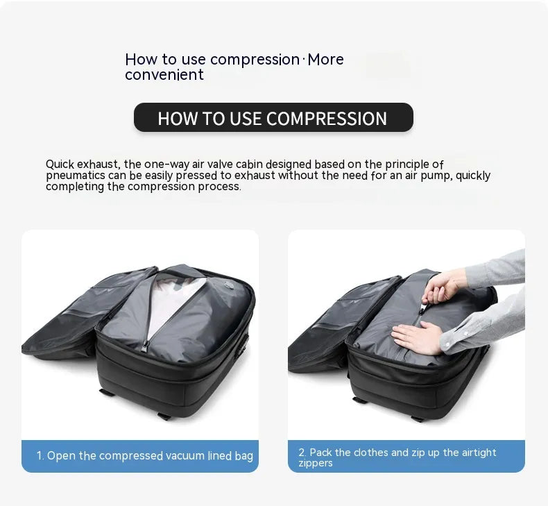 Multifunction Vacuum Compression Travel Backpack