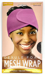 DONNA Deluxe Foam Mesh Wrap Headband Brown 1 Count (Pack of 1) for Womens Hair for Face Wash for Makeup Hair Accessories