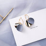 Trendy Blue Gray Geometric Earrings - Fashionable Accessory