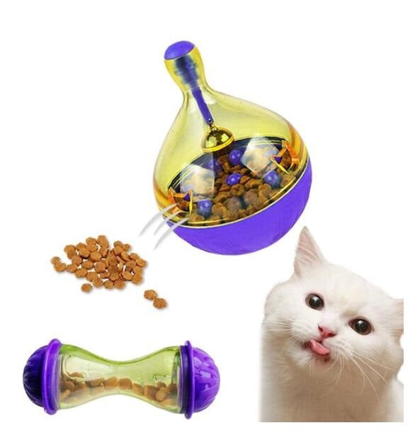 Wobbling Pet Toy and Automatic Food Dispenser Ball